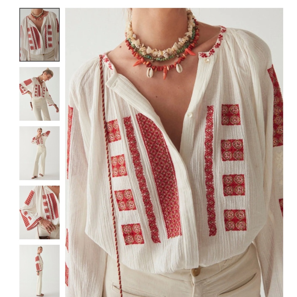 Maison Hotel Alexandra Blouse in blue and white size M